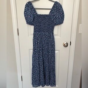 Vineyard Vines Blue Spring Summer Floral Puff Sleeve Midi Dress - Size XS
